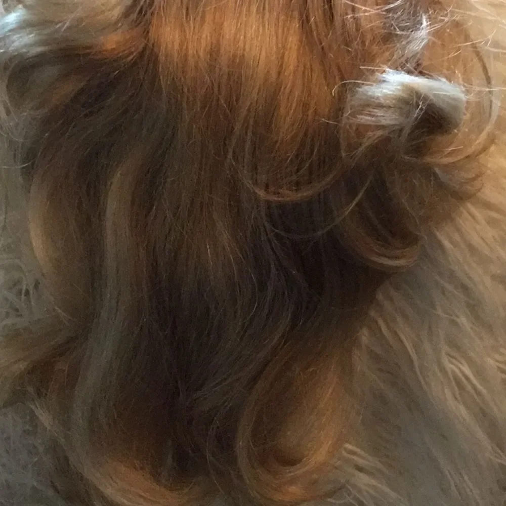 Synthetic ponytail hair piece blondish colors clip on to your hair for length